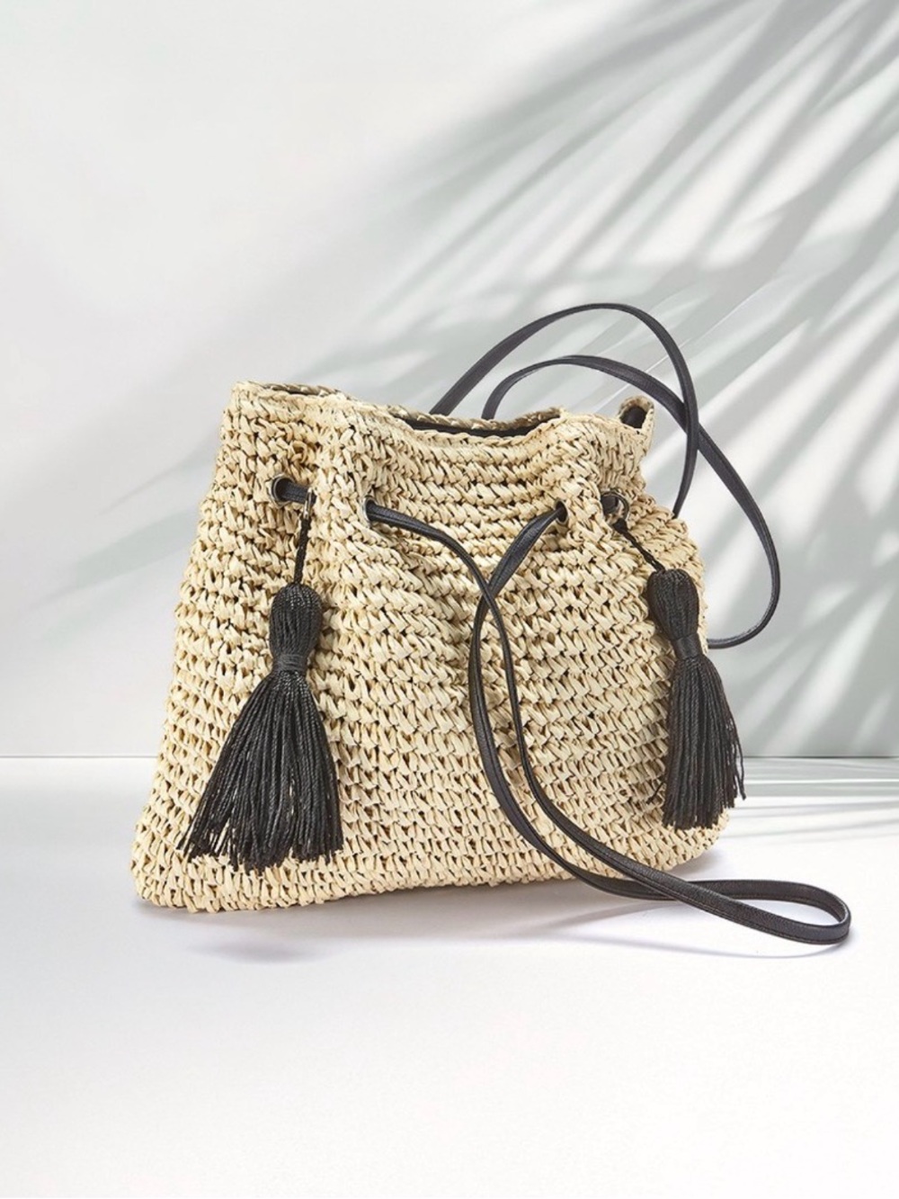 NWT Lascana Tassel Raffia Handbag
